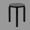 Stool 60 - Black lacquered